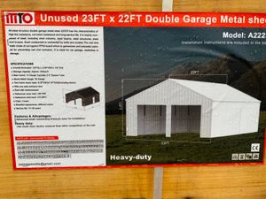 METAL FRAME & SHEETED DOUBLE GARAGE...4188. - Image 2