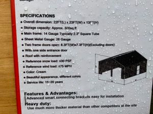 METAL FRAME & SHEETED DOUBLE GARAGE...4188. - Image 4