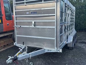 New M-Tec 14ft x 6ft Tri Axle Livestock Trailer - Image 2