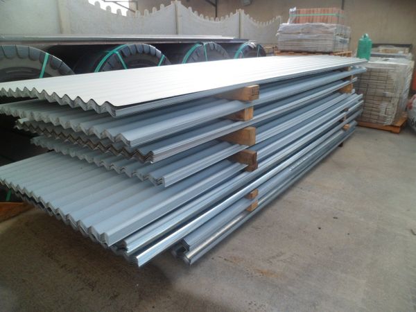 corrugated sheeting in  PVC coating.
