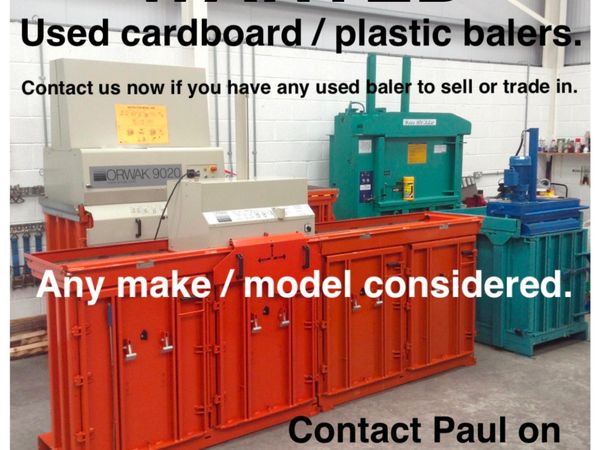 WANTED  USED Cardboard Plastic Baler Compactor