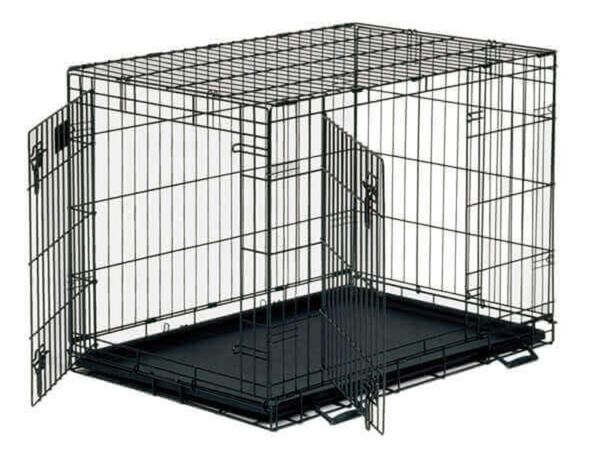 Dog Crate - Fold Flat - Black - 2 Door