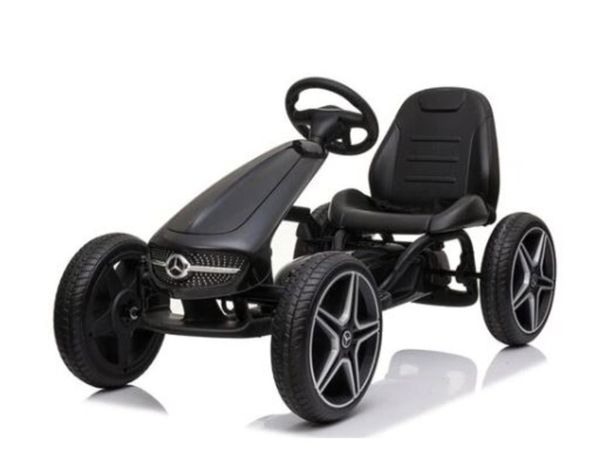 Stylish Mercedes Benz Rubber Wheel Go Kart Black