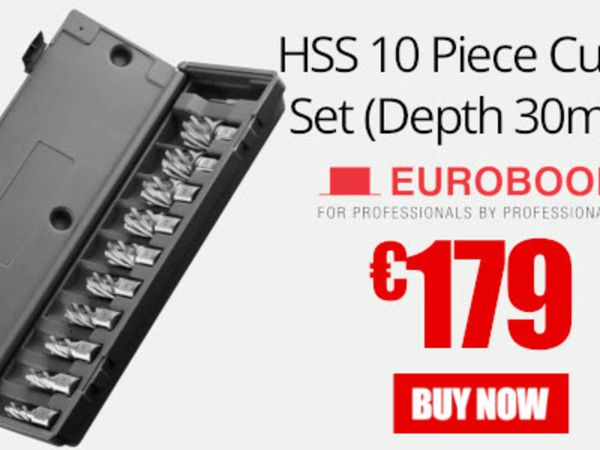Euroboor HSS 10 Piece Cutter Set (Depth 30mm)