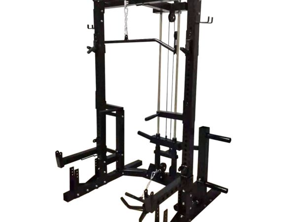 Commercial Half Rack With Lat Pulldown - Low Row