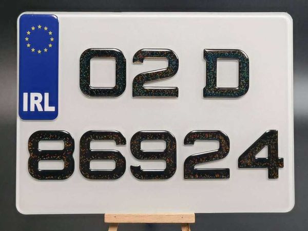 Pair of 3D Gel Glitter Effect Number Plates