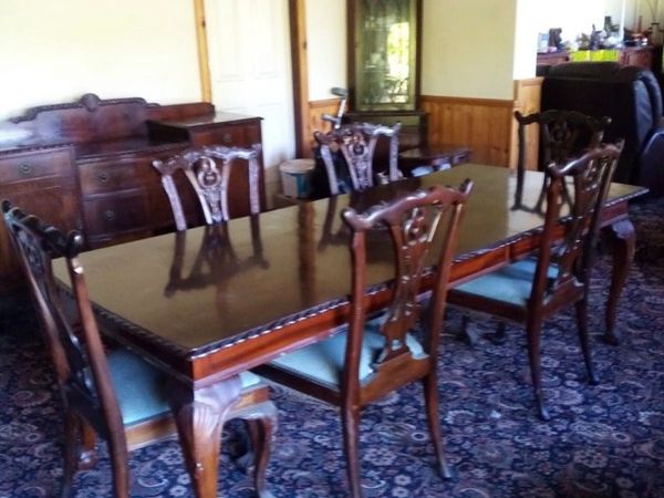 Chippendale dining table and chairs