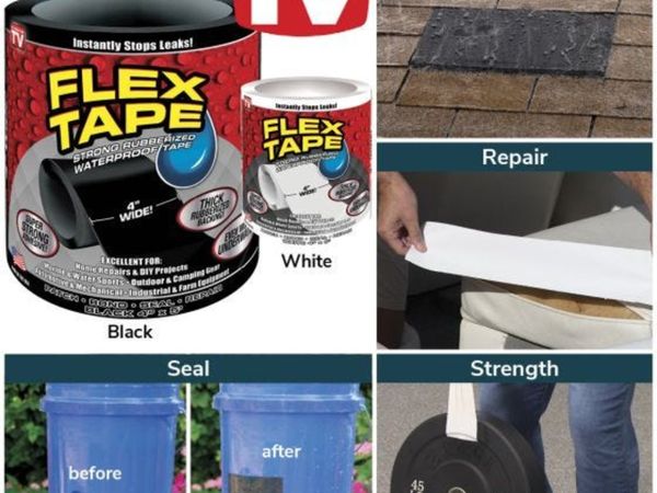 Flex Tape SUPER STRONG TAPE Clear or Black