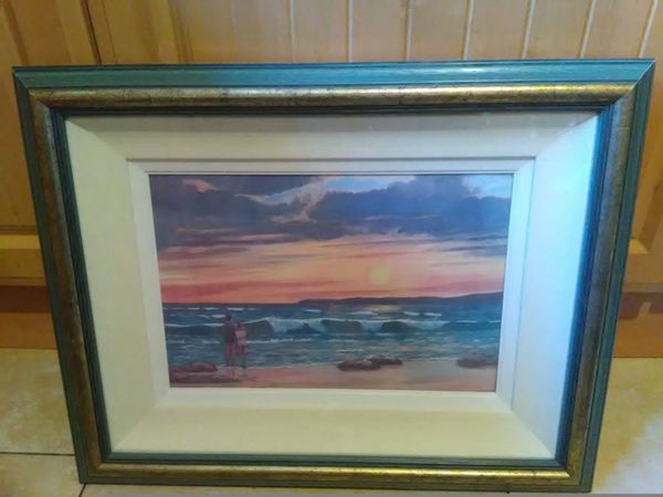 oil painting print high grade in box frame