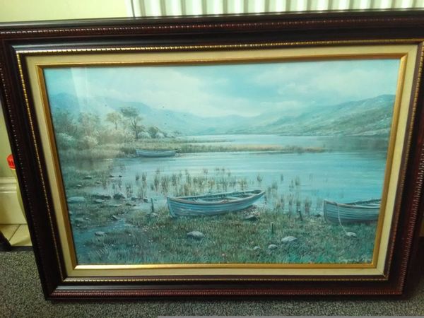 large framed boat picture
