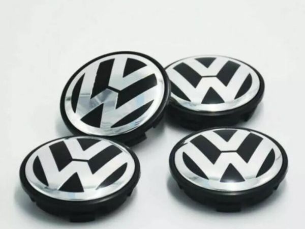 4X 65MM CENTRE WHEEL CAPS For VW GOLF PASSAT JETTA