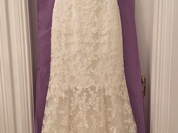 Ivory full lace wedding dress UK size 10
