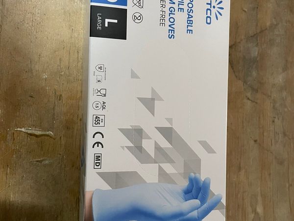 Nitrile gloves all sizes large quantity