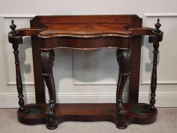 Antique Victorian Mahogany Console Hall Table