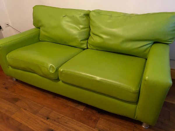 Sofa - lime green leather
