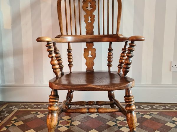 Victorian high back Windsor chair.