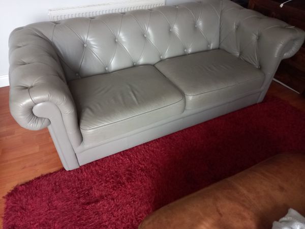 Grey leather Sofas