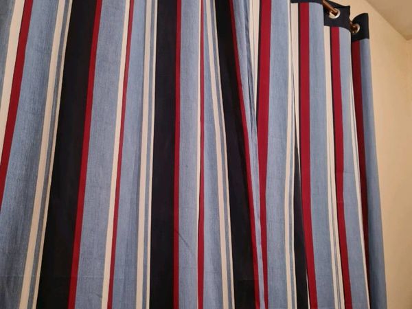 Lined Bedroom Curtains For In Cork, Blue And White Striped Curtains Uk
