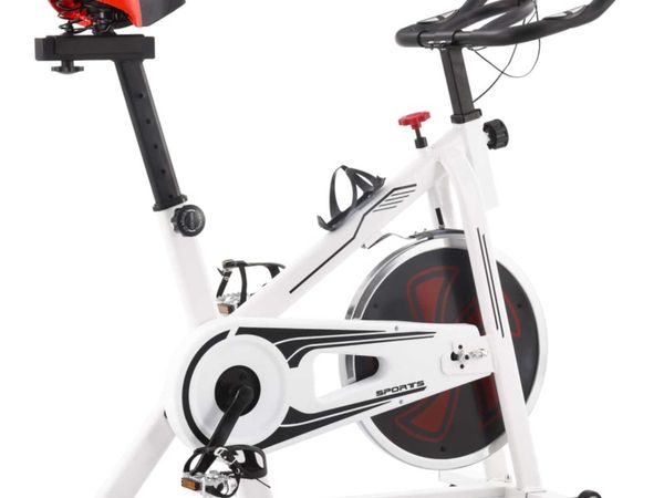 Exercise Spinning Bike with Pulse Sensors White an for sale in Co