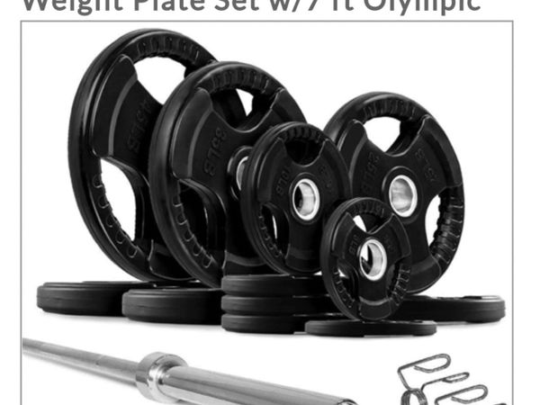 New  Olympic tri grip Bundle Package & Barbell