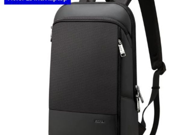 Slim Laptop Backpack Men 15.6 Inch Pack Office Work Women Bagpack Business Anti Theft Unisex Black Thin Light Backpacking