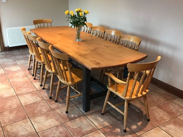 Large Country Farmhouse Dining Table, Farmhouse Dining Room Table Seats 10
