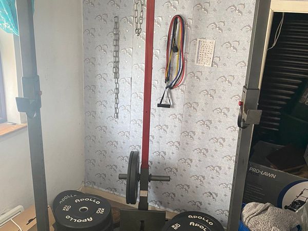 Weight training rack chin-up / squat / bench press