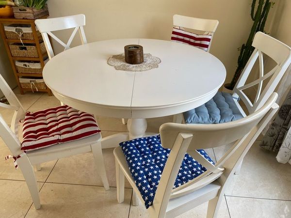 Ikea Ingatorp Dining Table And Chairs, Ikea Dublin Round Table