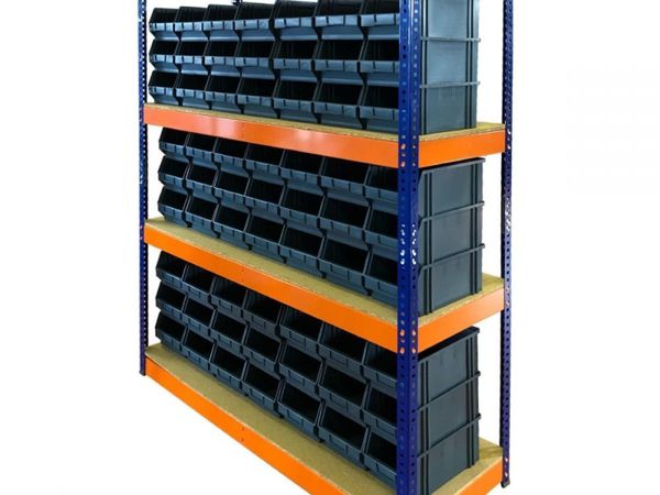 Value Shelving 1900h x 1500w with 63 containers