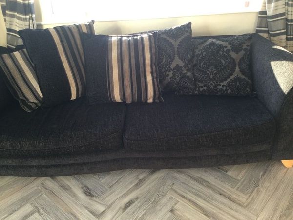 Dfs Black Fabric 3 Seater Couch For, Dfs Black And Grey Fabric Sofa