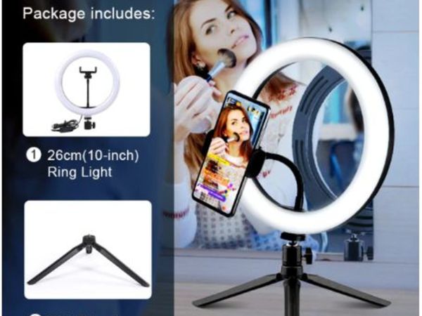 Selfie Ring Light With Tripod Photography Led Rim Of Lamp Mobile Holder Support Tripod Stand Ringlight For Live Video Streaming