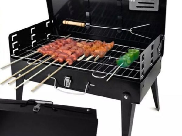Portable BBQ Grill Charcoal Barbecue & Utensils