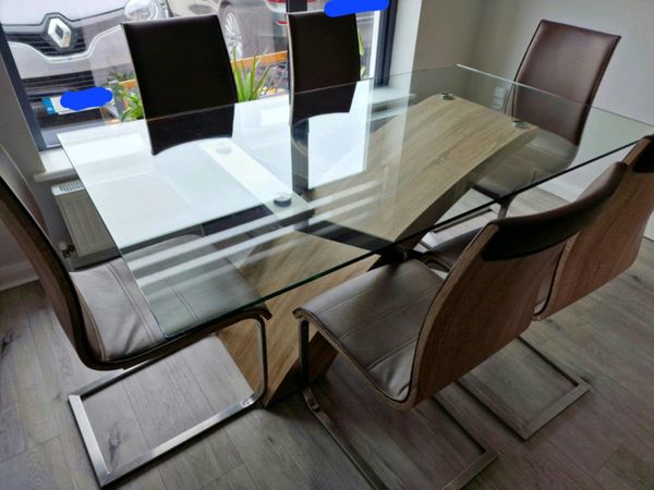 Glass Dining Table & 6 Chairs