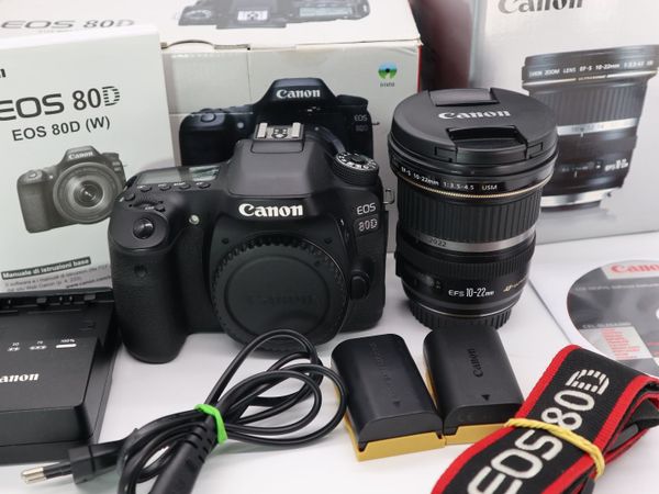 Canon 80D DSLR Camera and Canon 10-22mm USM Lens