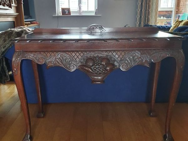 Chippendale Style Mah Carved Hall Table