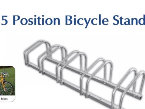 5 Bike Steel Pipe Parking Stand • NEW