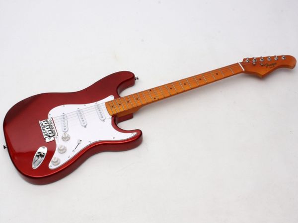 Candy Apple Red Electric Guitar – 1960’s Strat style fretboard SSS