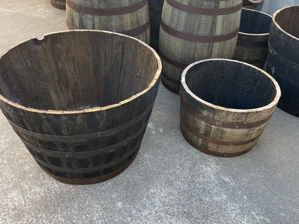 Whiskey barrels planters