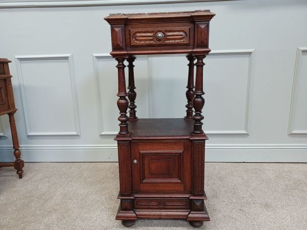 French bedside table with marble top