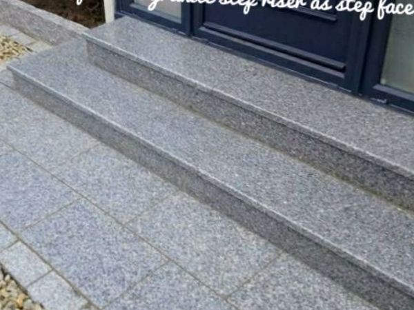 Silver granite bullnose steps