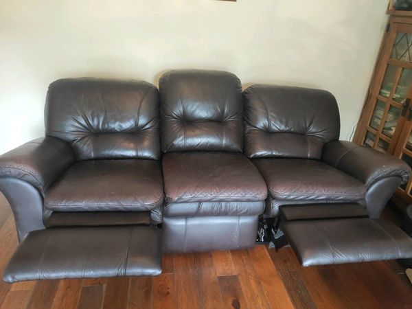 Lazyboy Double Recliner Leather Couch, Double Recliner Leather Couch