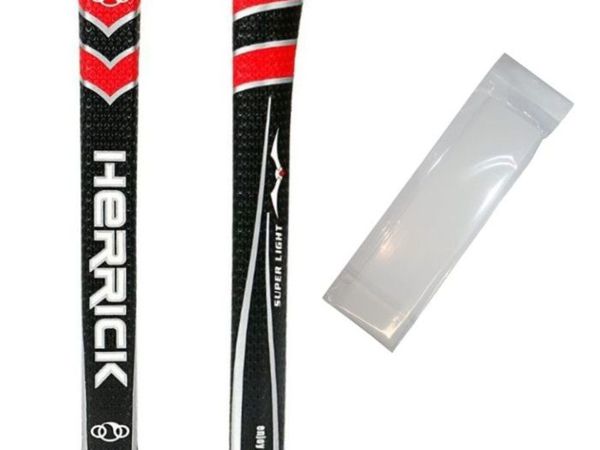 Herrick Midsize Putter Grip - Black/Red with 2 Grip Tape Strips