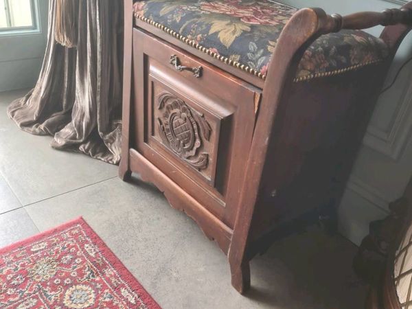 Antique Piano Stool with storage for music sheets