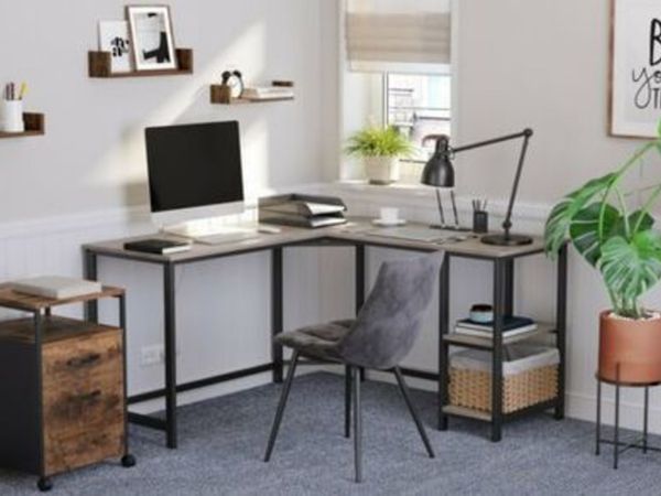 New L Shaped Home Office Computer Desk-FREE P&P