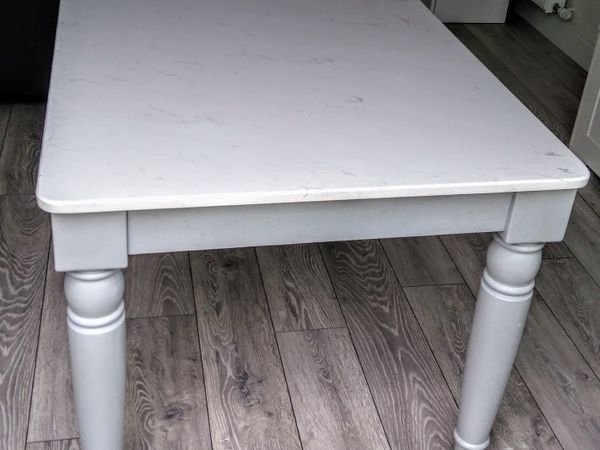 White marble dining room table