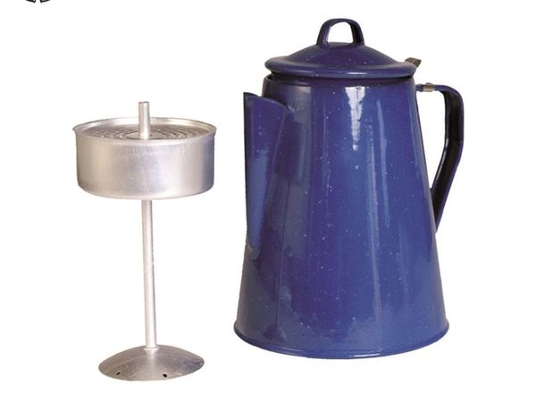 Mil-Tec Coffee Pot Enamelled With Percolator 2Ltr Blue