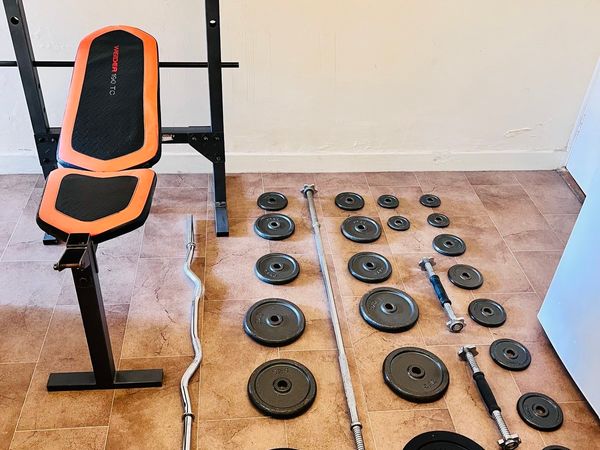 Wider bench 60kg cast iron weights bars⬇️
