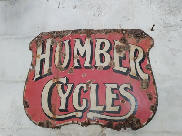 Original HUMBER CYCLES Enamel shield sign
