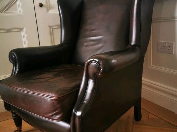 Laura Ashley Leather wingback armchair