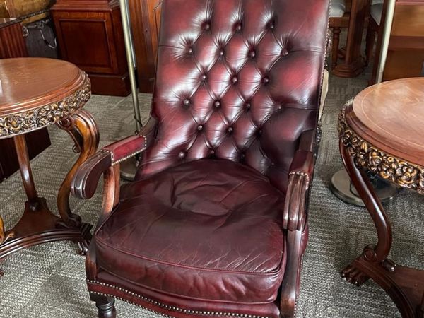 Vintage oxblood library chair